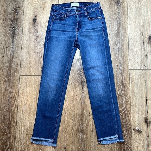 Parker Smith Straight Leg Raw Hem Jeans Size 00/24 - Picture 2 of 9